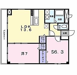 トゥー・ル・モンド京都五条 5階1SLDKの間取り