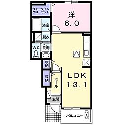 フォルトゥーナ　Ｅ 1階1LDKの間取り