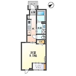 つくばエクスプレス つくば駅 7.7kmの賃貸アパート 1階1Kの間取り