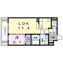 インテリオーラ 4階1LDKの間取り