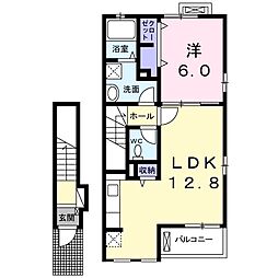 ヒルズ森岡 1LDKの間取図画像