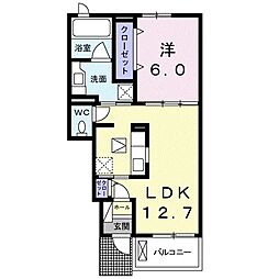 フォルシュ芦原2 1LDKの間取図画像