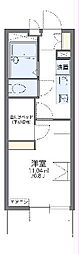 レオパレストレモロ 1Kの間取図画像