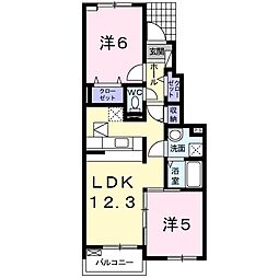 ミルトラウム 1階2LDKの間取り