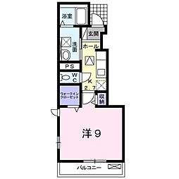 シャイン 1階1Kの間取り