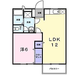 オリンポスヒルズ1 1LDKの間取図画像