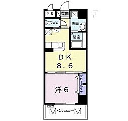コーラルストーン泊 1LDKの間取図画像