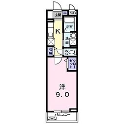 ベル・ドール 1Kの間取図画像