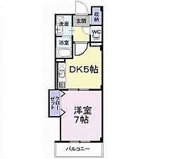 ボヌール 1階1DKの間取り