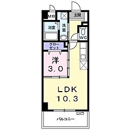 サウスひまわり 1LDKの間取図画像