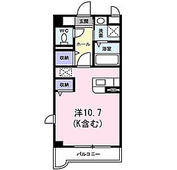 近鉄京都線 竹田駅 徒歩2分の賃貸マンション 4階ワンルームの間取り