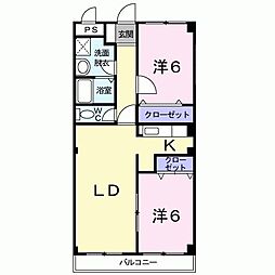 エアポートN 2LDKの間取図画像