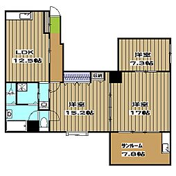 伽羅 2階3LDKの間取り