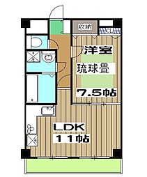 レ・ゼフィール 1階1LDKの間取り