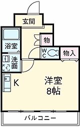 ネオコーポ住吉 3階1Kの間取り