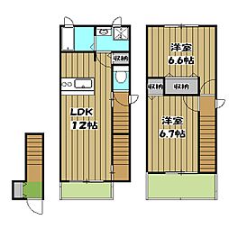 プルフィー 2階2LDKの間取り
