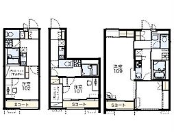 レオパレステルミック 2階1LDKの間取り