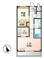 Ｌａ・Ｌｕｃｅ（ラ・ルーチェ） 2階1LDKの間取り