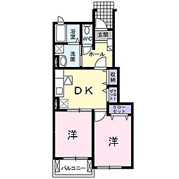 ベル・ヴィオラ 2DKの間取図画像