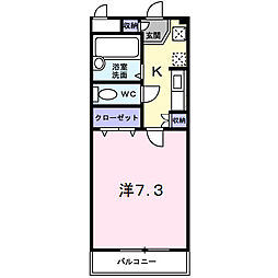 京福電気鉄道北野線 北野白梅町駅 徒歩16分の賃貸マンション 2階1Kの間取り