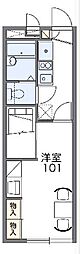 レオパレスＨＡＲＵ 1階1Kの間取り