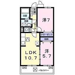 JR舞鶴線 東舞鶴駅 バス9分 『行永』下車 徒歩9分の賃貸マンション 1階2LDKの間取り