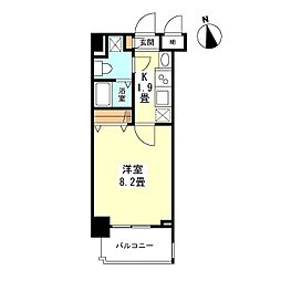 東京メトロ丸ノ内線 新宿御苑前駅 徒歩3分の賃貸マンション 5階1Kの間取り
