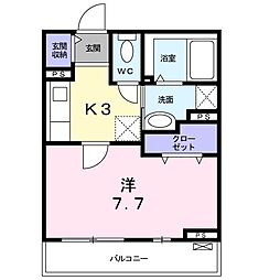 ル・レーヴ 1Kの間取図画像
