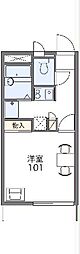 レオパレスウイング2 1Kの間取図画像