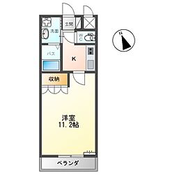 Ｒｅｕｓｓｉｒ　Ｎｉｓｈｉｚａｗａ（レユシール　ニシザワ） 1階1Kの間取り