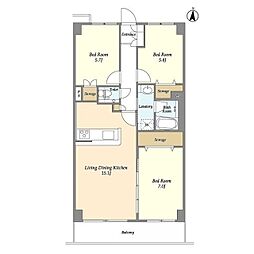 東武東上線 大山駅 徒歩7分の賃貸マンション 11階3LDKの間取り