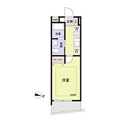 都営大江戸線 練馬春日町駅 徒歩4分の賃貸マンション 1階1Kの間取り