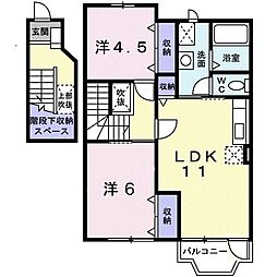 グランデB 2LDKの間取図画像