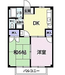 ハピネス・ドリーム 2DKの間取図画像