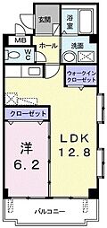 サン・プレイス2 1LDKの間取図画像