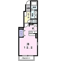 名鉄西尾線 西尾駅 バス12分 経塚下車 徒歩1分の賃貸アパート 1階ワンルームの間取り