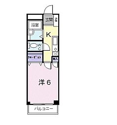 JR山陰本線 園部駅 徒歩15分の賃貸アパート 2階1Kの間取り