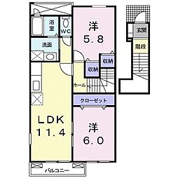 メモーリア 2LDKの間取図画像