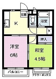 レジデンス下栗 2Kの間取図画像