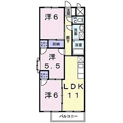 メゾン・ジオーヌ 2階3LDKの間取り