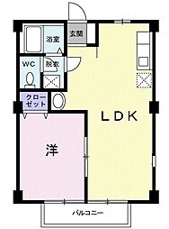 アルカンシェル 2階1LDKの間取り