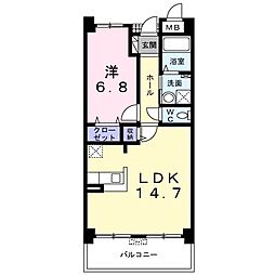 ザ・ウィング　Ｓ 1階1LDKの間取り