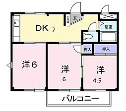 コーポみつわ台 2階3DKの間取り