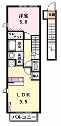 カーサ・セレノ 1LDKの間取図画像