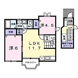 プレミアージュＢ 2階2LDKの間取り