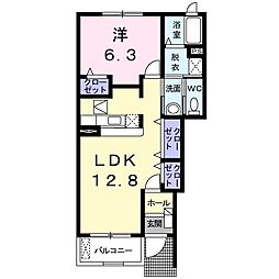 プレッソメテオールB 1LDKの間取図画像