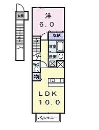 アルドーレ 1LDKの間取図画像