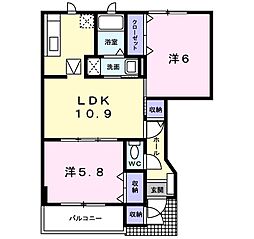 セポージャ徳永2番館 2LDKの間取図画像