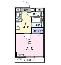 エスポワール・K 1Kの間取図画像