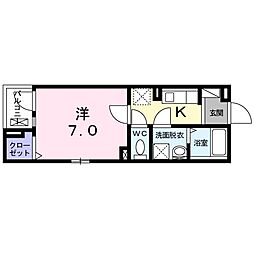 東急大井町線 戸越公園駅 徒歩5分の賃貸アパート 3階1Kの間取り